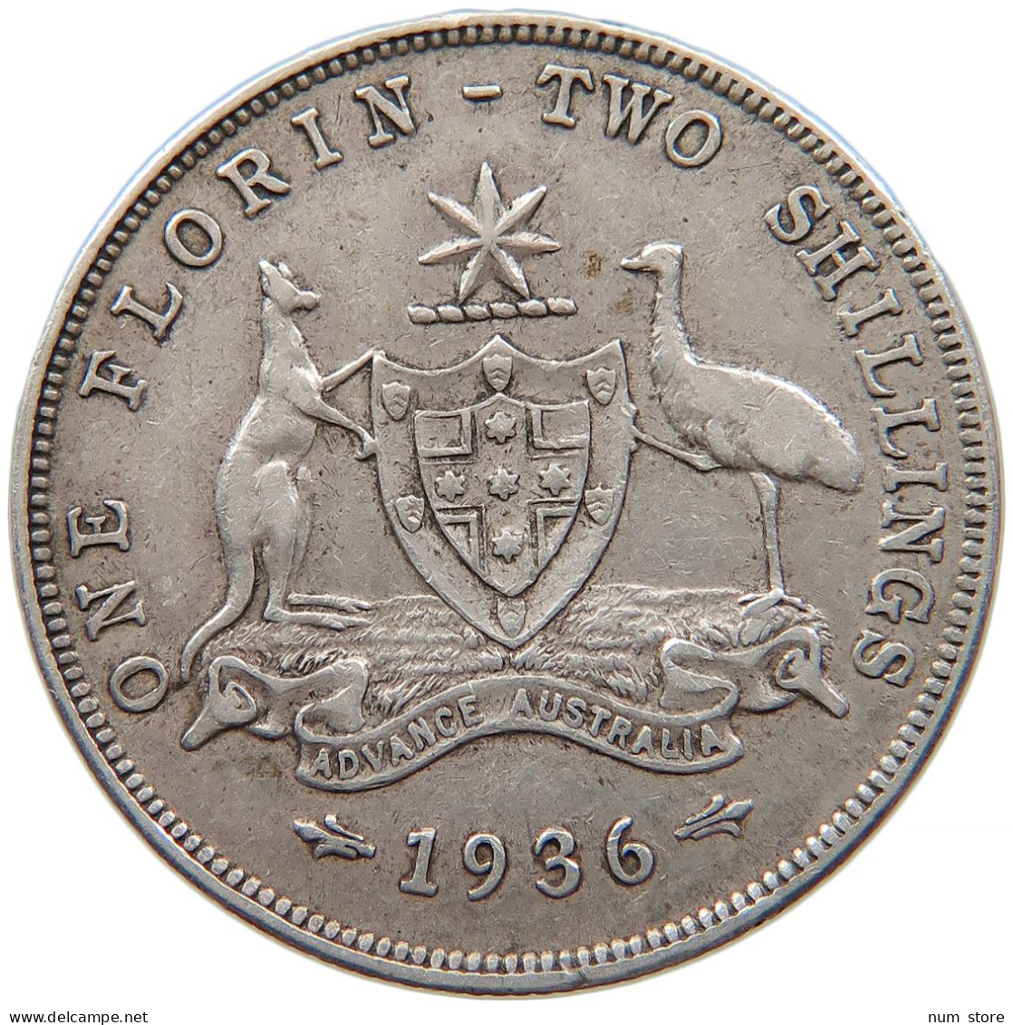 AUSTRALIA FLORIN 1936 George V. (1910-1936) #t011 0073 - Florin