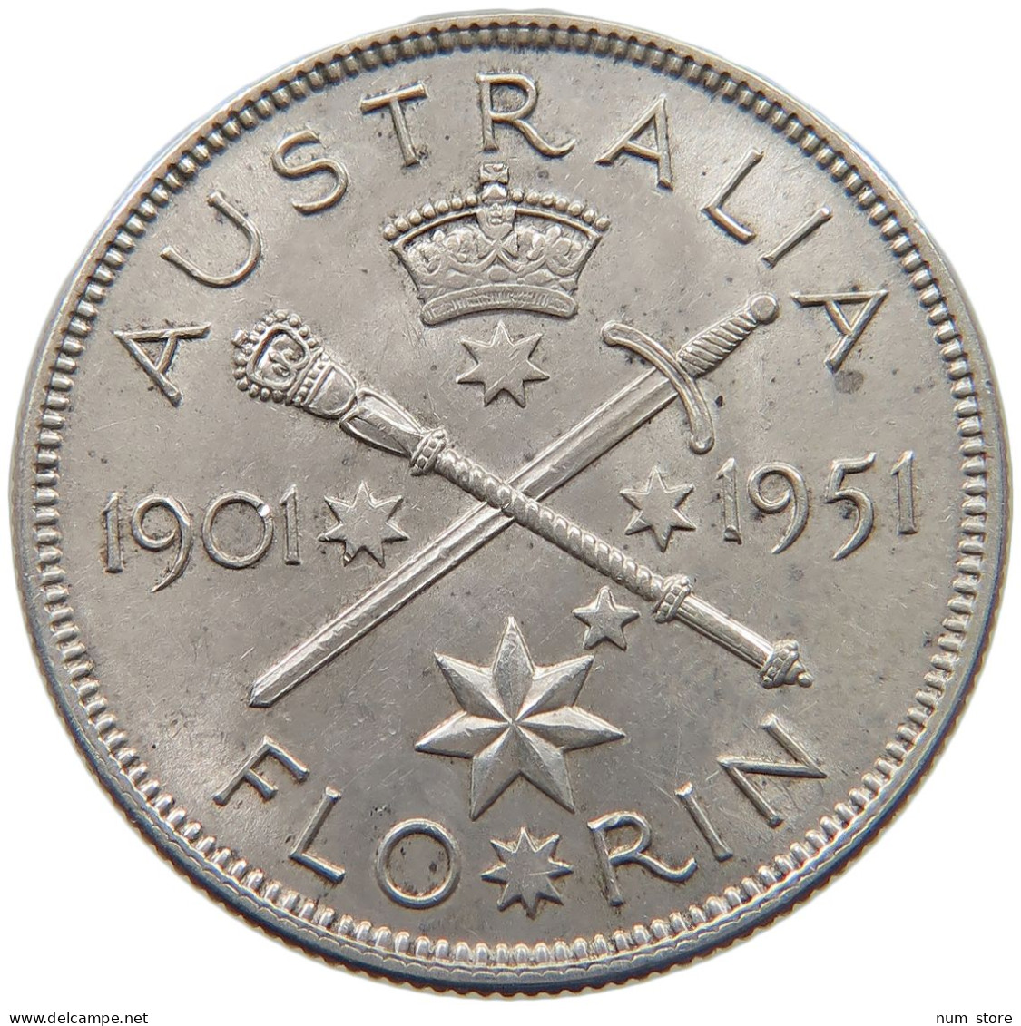 AUSTRALIA FLORIN 1951 George VI. (1936-1952) #c007 0445 - Florin