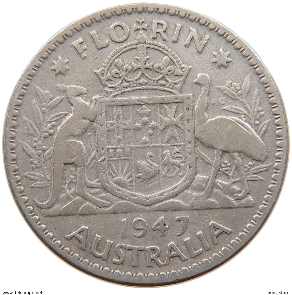 AUSTRALIA FLORIN 1947 George VI. (1936-1952) #a082 0211 - Florin