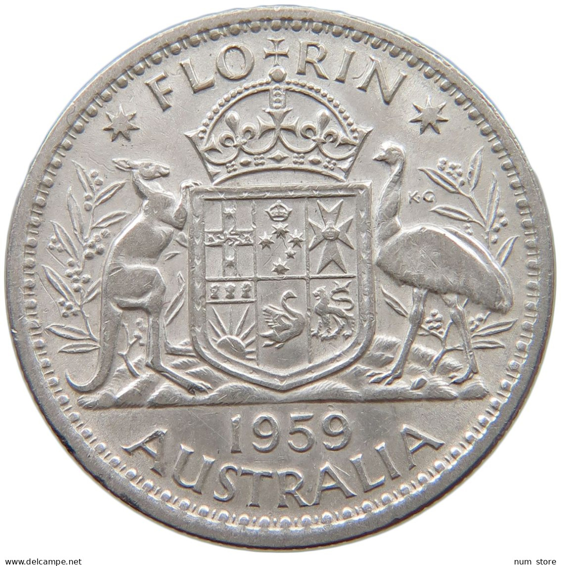 AUSTRALIA FLORIN 1959 Elizabeth II. (1952-) #a082 0159 - Florin