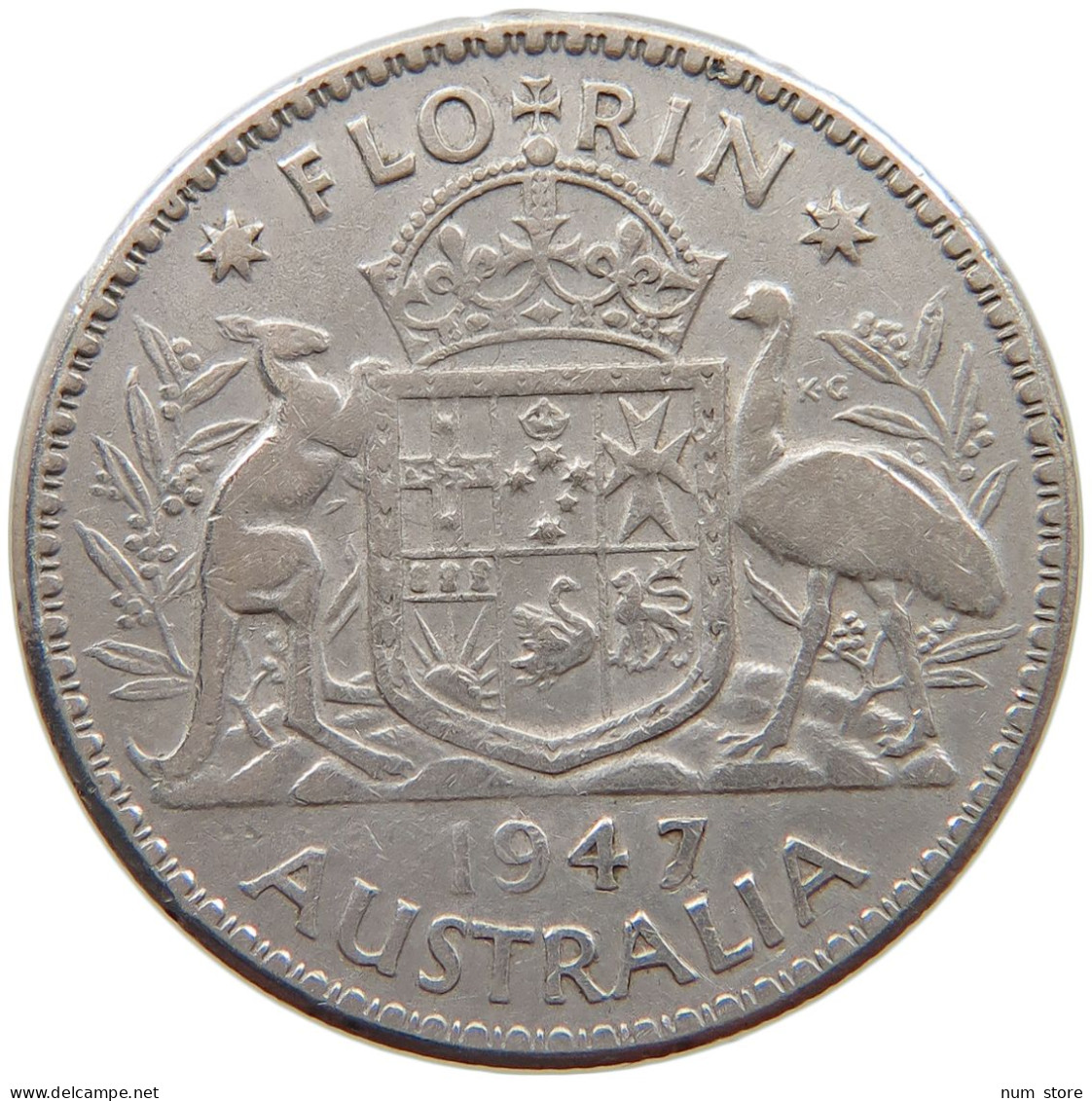 AUSTRALIA FLORIN 1947 George VI. (1936-1952) #a082 0203 - Florin