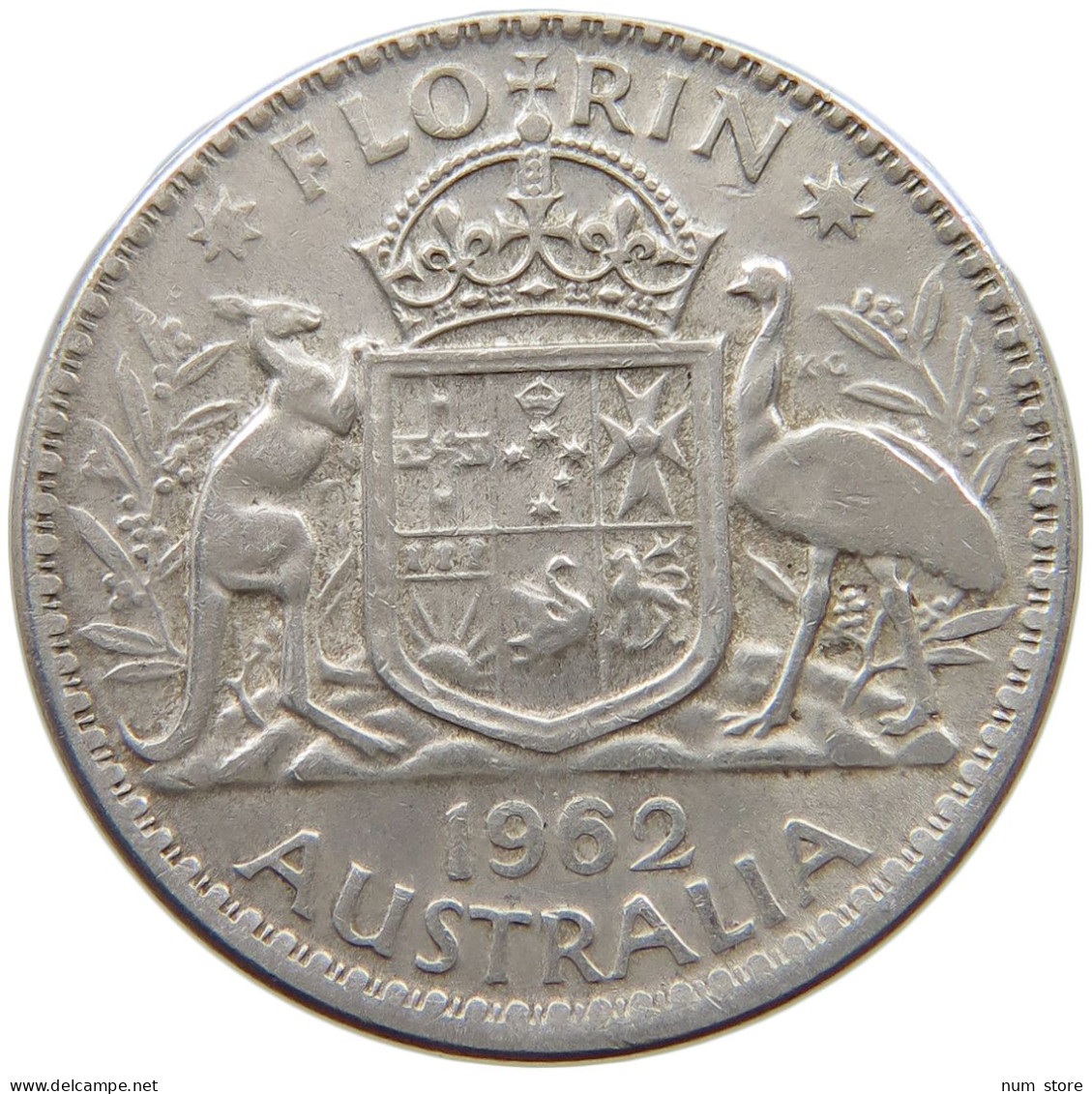 AUSTRALIA FLORIN 1962 Elizabeth II. (1952-) #a082 0163 - Florin