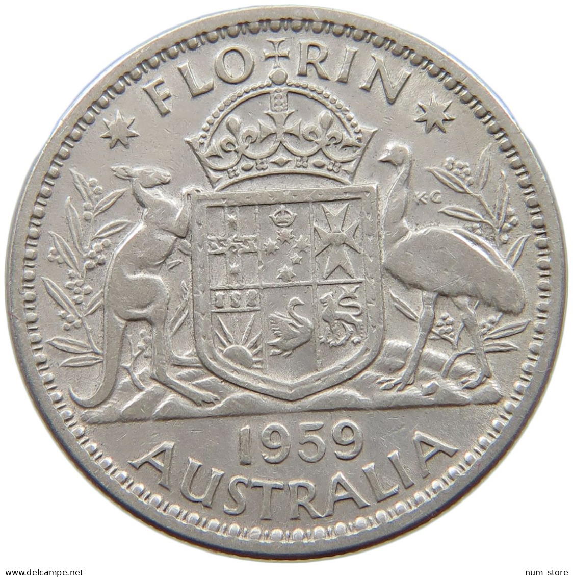 AUSTRALIA FLORIN 1959 Elizabeth II. (1952-) #a082 0167 - Florin