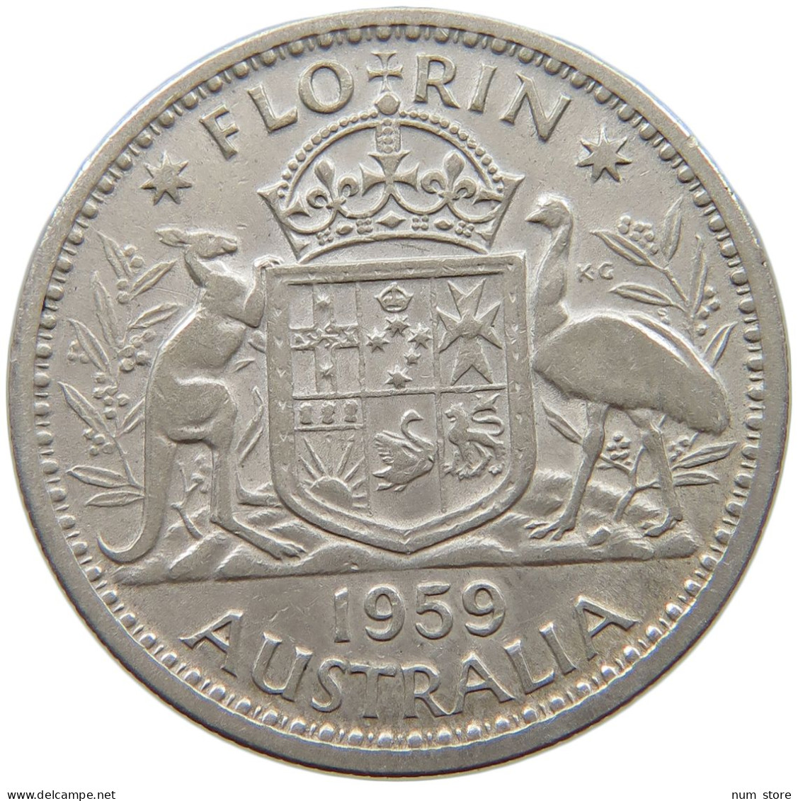 AUSTRALIA FLORIN 1959 Elizabeth II. (1952-) #a082 0149 - Florin