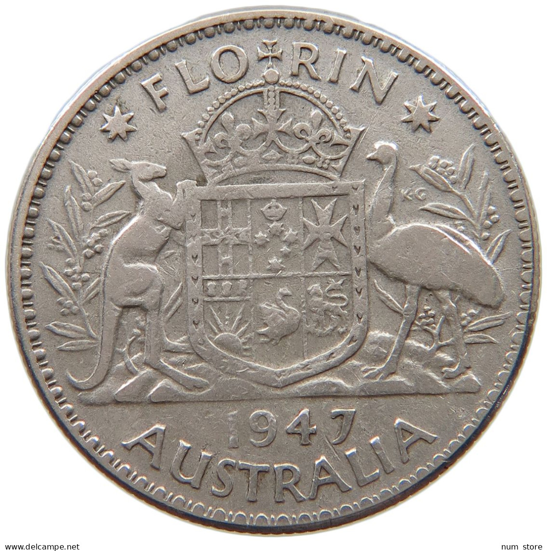 AUSTRALIA FLORIN 1947 George VI. (1936-1952) #a057 0617 - Florin