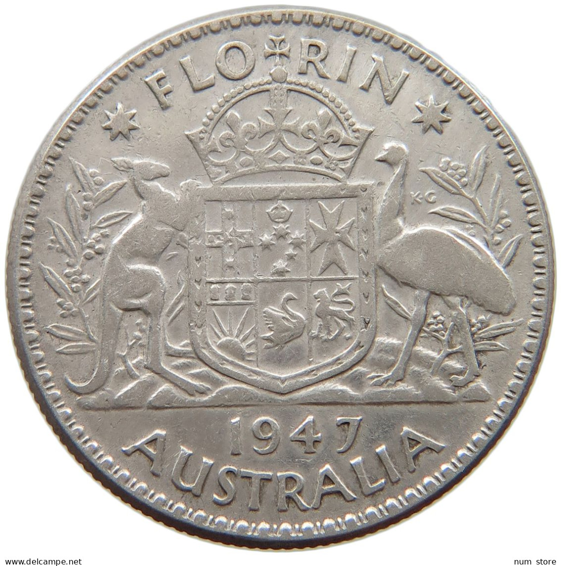 AUSTRALIA FLORIN 1947 George VI. (1936-1952) #a068 0709 - Florin