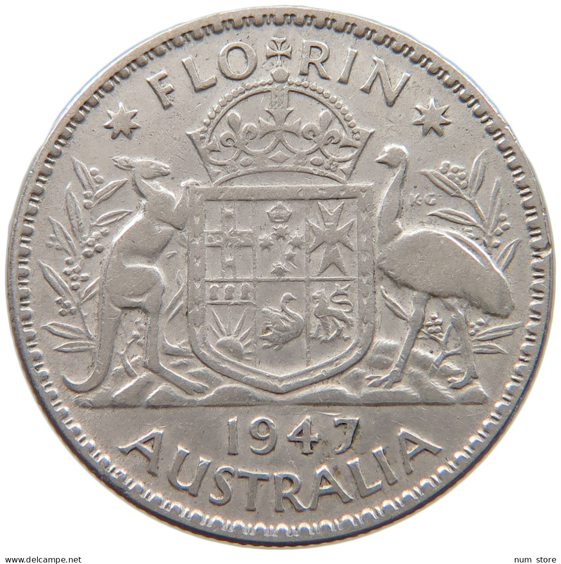 AUSTRALIA FLORIN 1947 George VI. (1936-1952) #a057 0609 - Florin