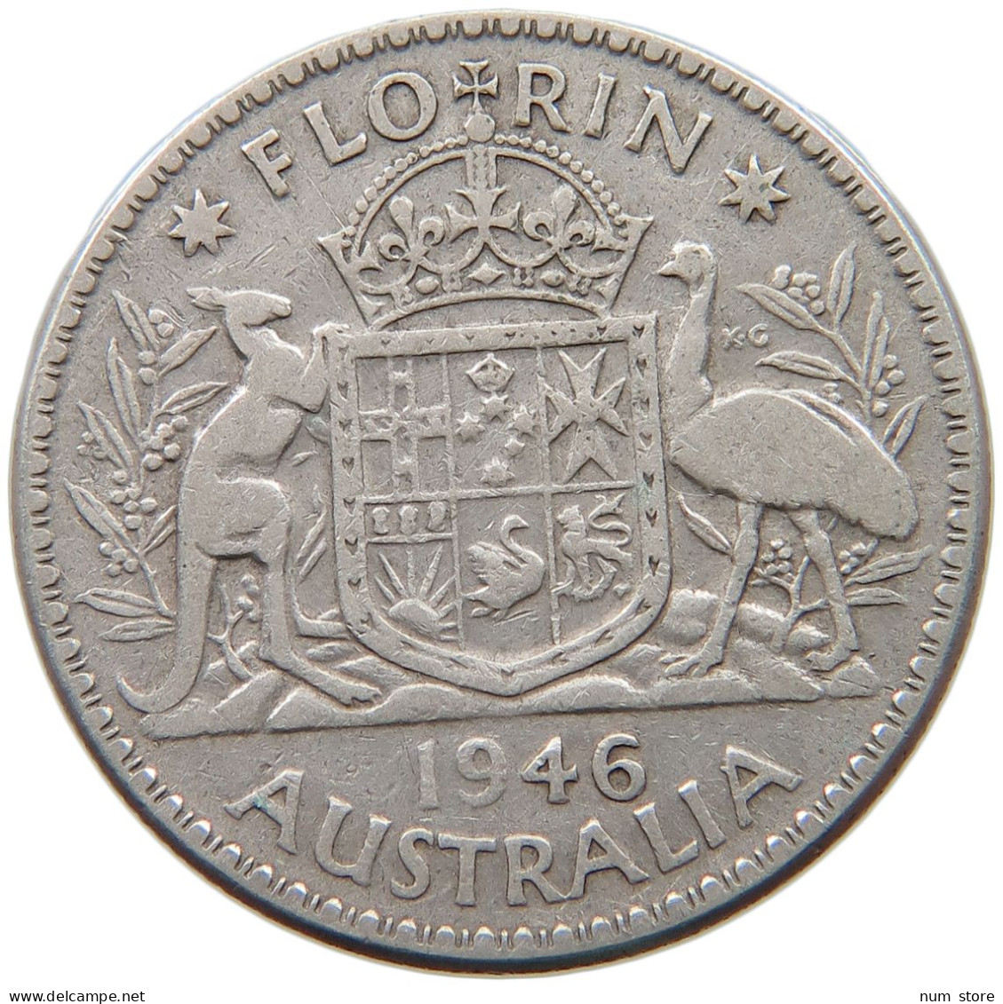 AUSTRALIA FLORIN 1946 George VI. (1936-1952) #a032 0641 - Florin