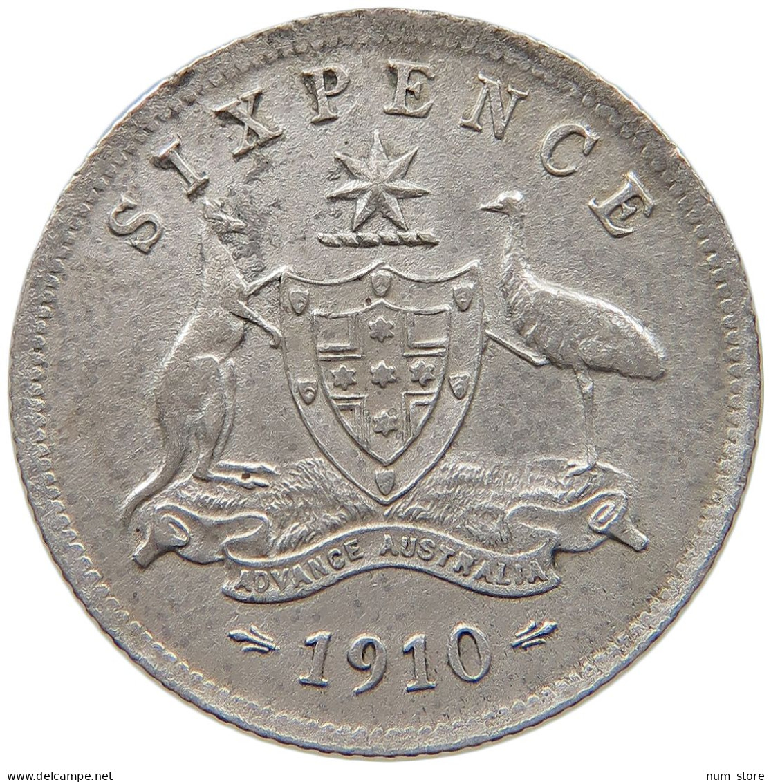 AUSTRALIA 6 PENCE 1910 Edward VII., 1901 - 1910 #c032 0357 - Sixpence