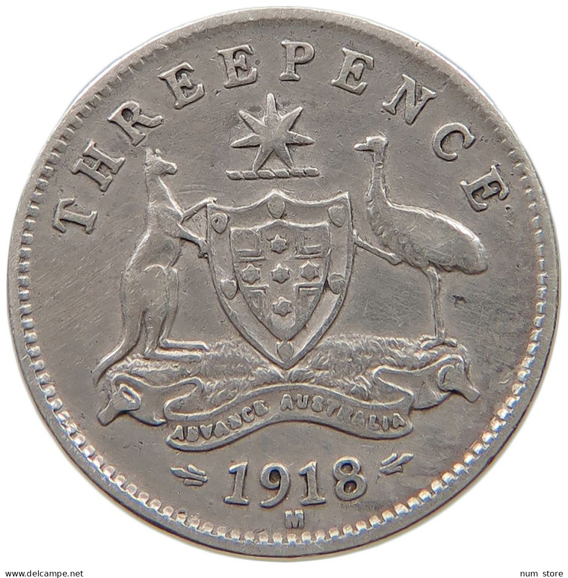 AUSTRALIA 3 PENCE 1918 M George V. (1910-1936) #t157 0749 - Threepence