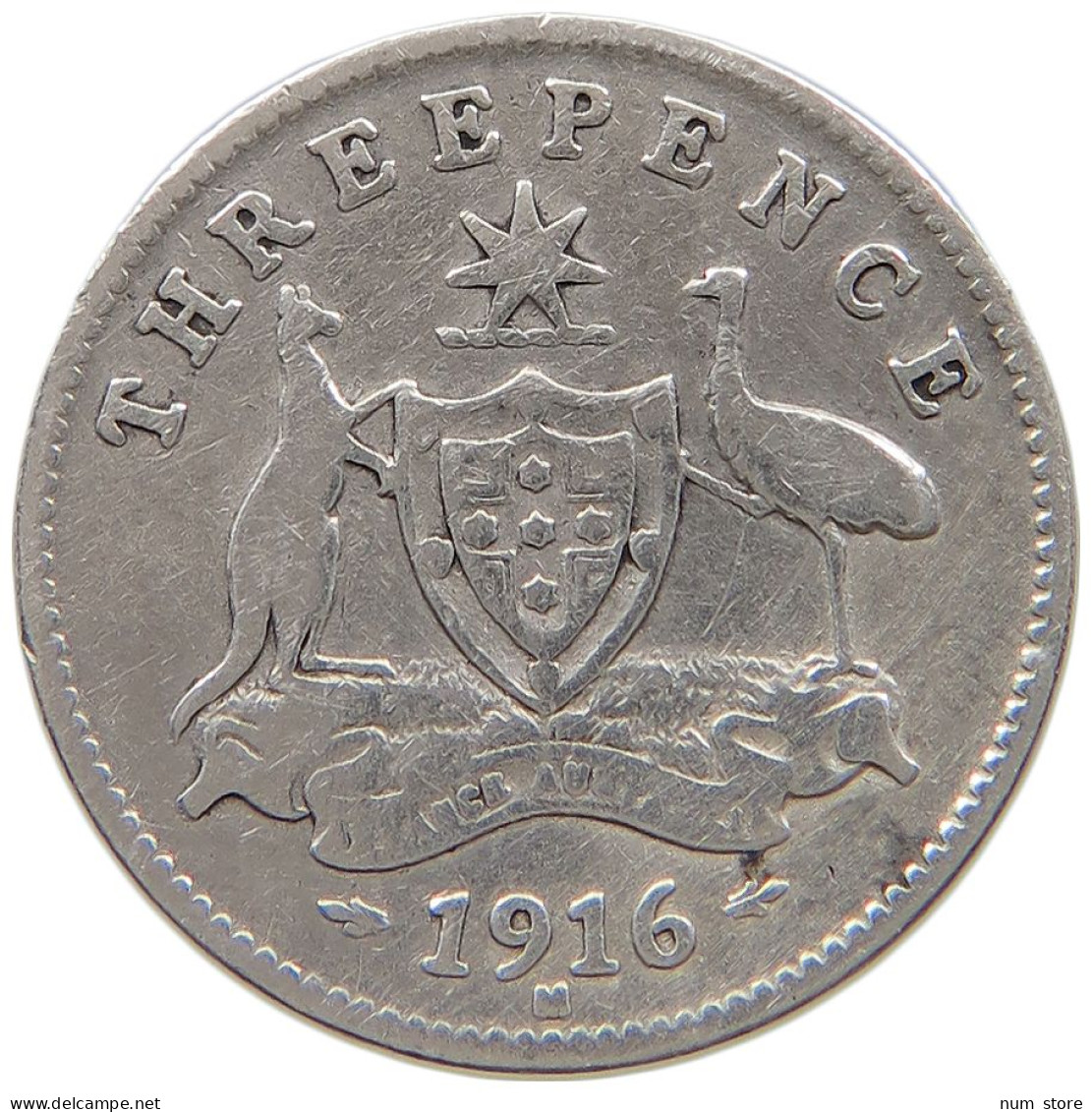 AUSTRALIA 3 PENCE 1916 M George V. (1910-1936) #t158 0427 - Threepence