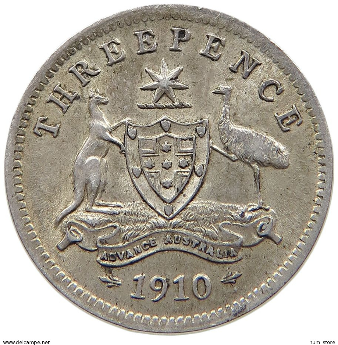 AUSTRALIA 3 PENCE 1910 Edward VII. (1901-1910) #t006 0191 - Threepence