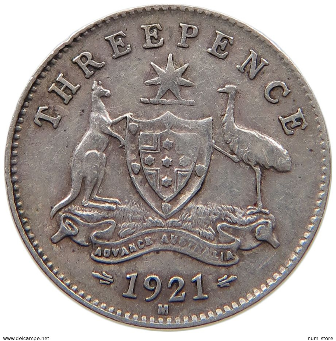 AUSTRALIA 3 PENCE 1921 George V. (1910-1936) #c019 0105 - Threepence