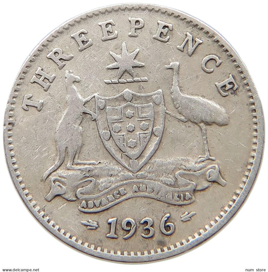 AUSTRALIA 3 PENCE 1936 George V. (1910-1936) #t122 0403 - Threepence