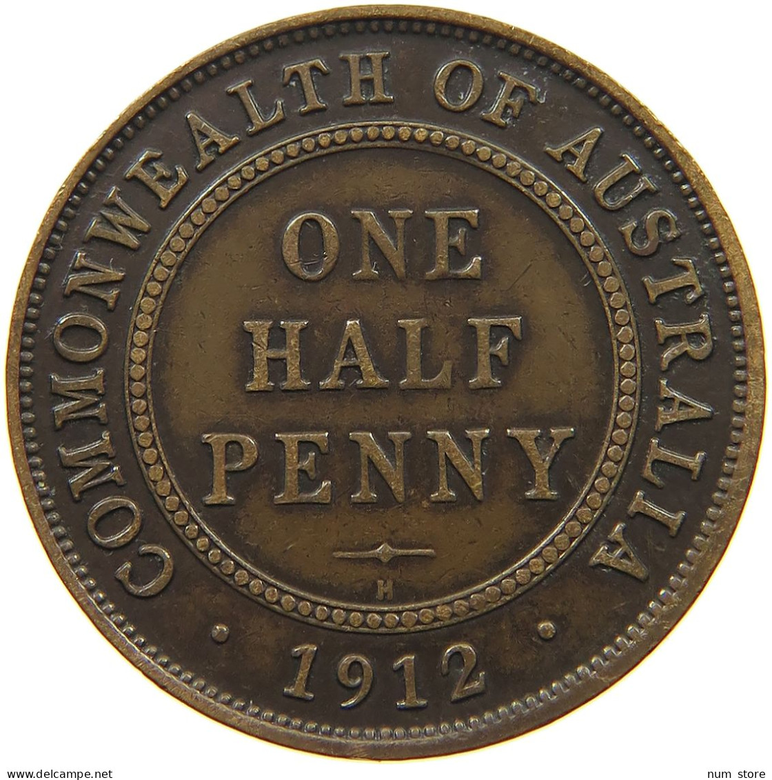 AUSTRALIA 1/2 PENNY 1912 George V. (1910-1936) #t156 0591 - ½ Penny