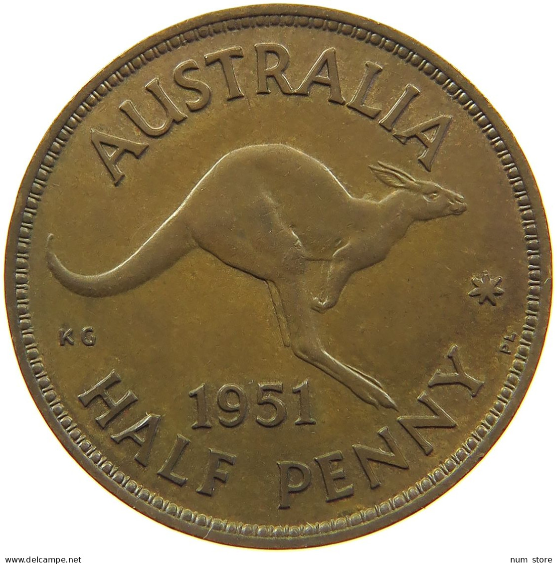 AUSTRALIA 1/2 HALFPENNY 1951 George VI. (1936-1952) #t017 0379 - ½ Penny