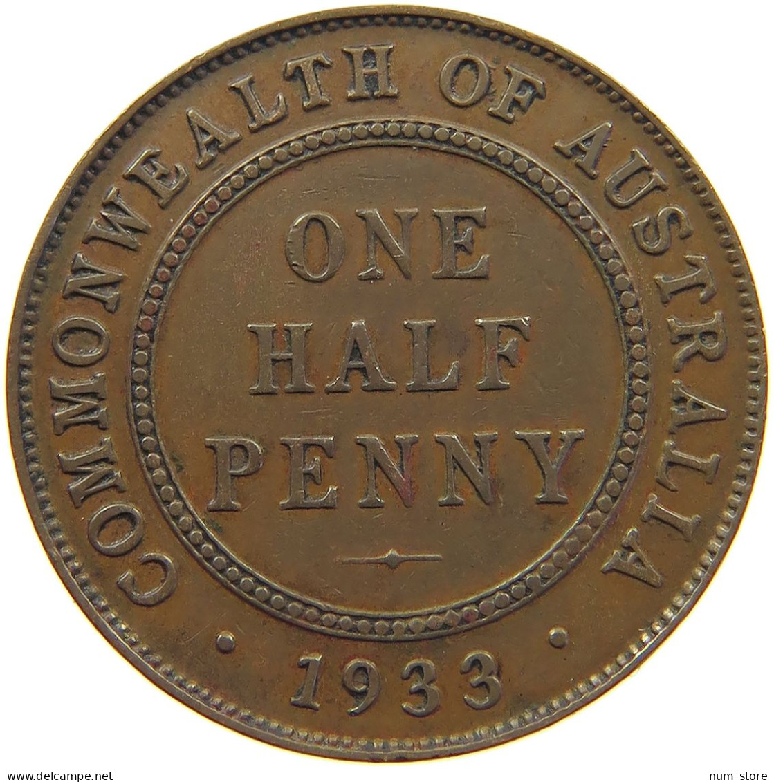 AUSTRALIA 1/2 PENNY 1933 George V. (1910-1936) #c018 0181 - ½ Penny