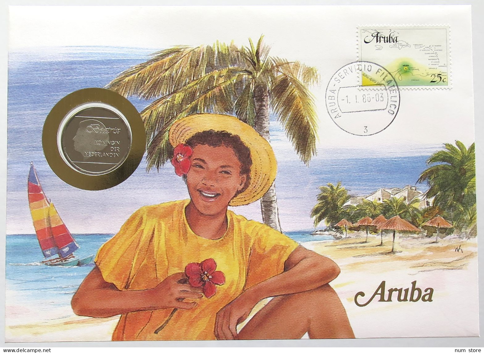 ARUBA STATIONERY FLORIN 1988  #bs18 0055 - Andere - Amerika