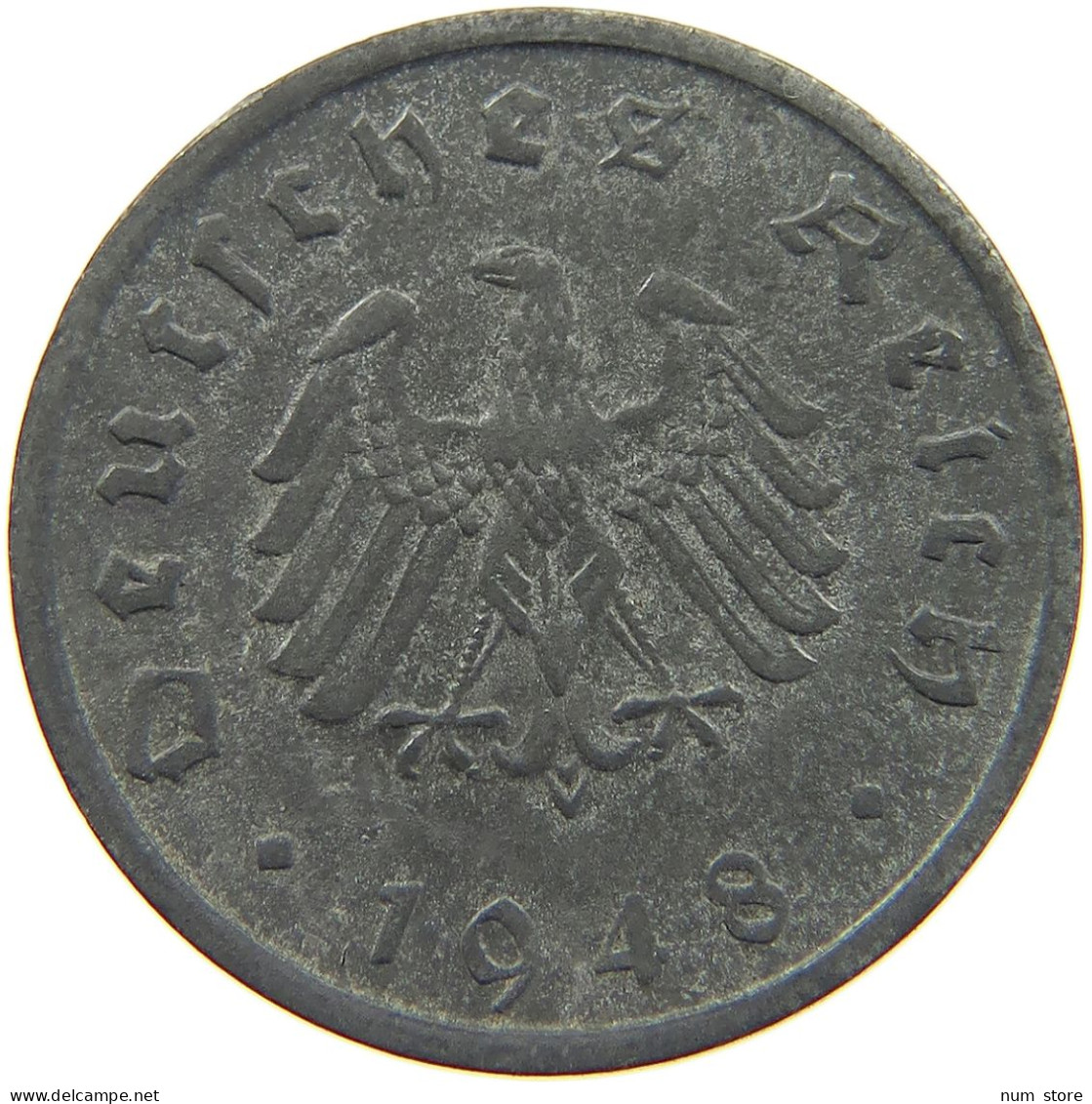 GERMANY ALLIIERTE BESETZUNG 10 PFENNIG 1948 F  #t009 0313 - 10 Reichspfennig