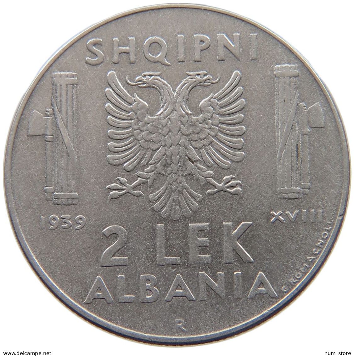 ALBANIA 2 LEK 1939  #t056 0003 - Albanien