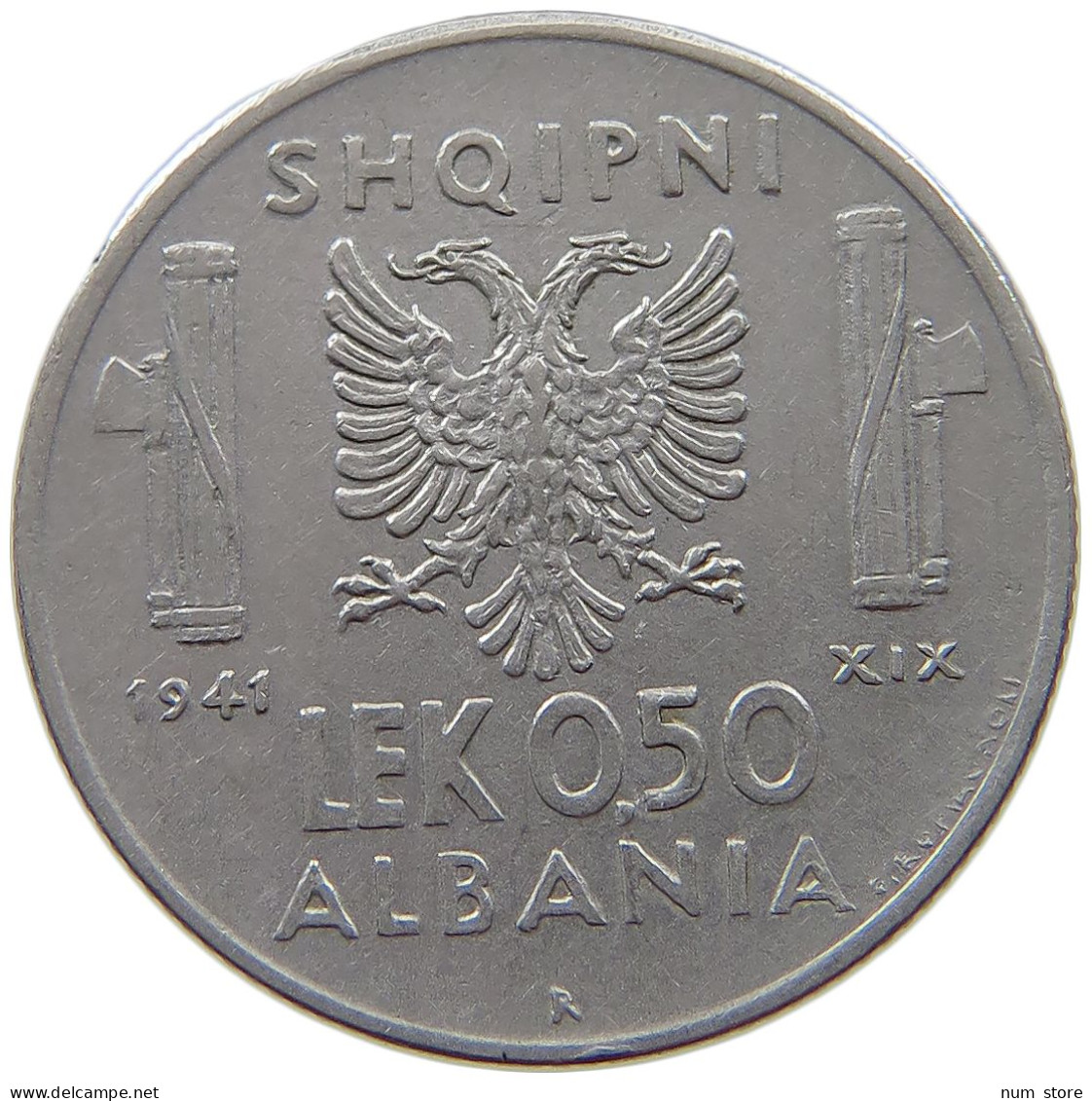 ALBANIA 0,5 LEK 1941  #s070 0435 - Albanien