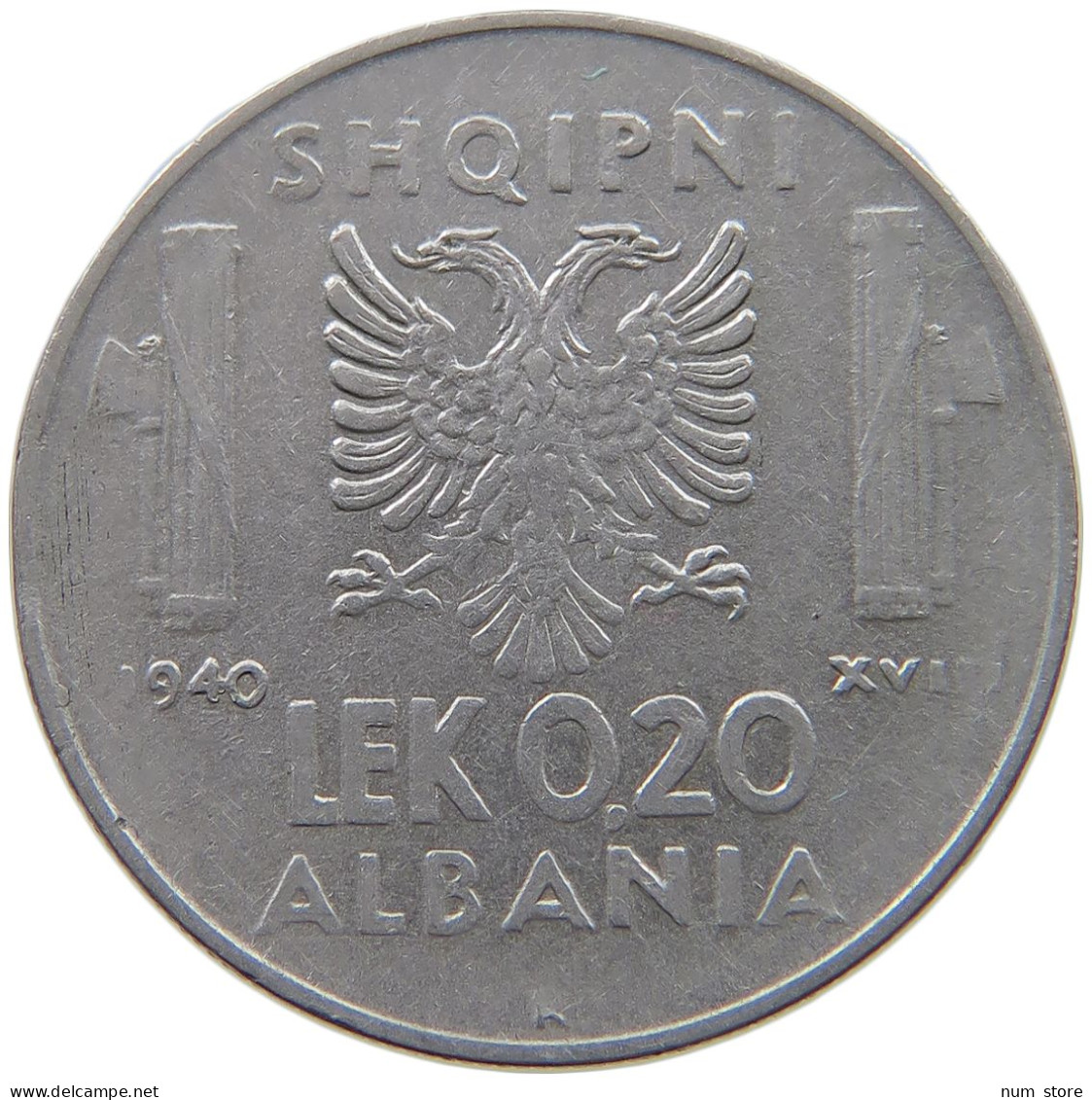 ALBANIA 0.2 LEK 1940  #s061 0415 - Albanien