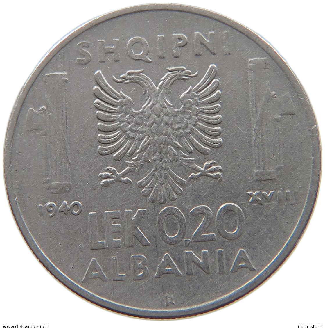 ALBANIA 0,2 LEK 1940  #s021 0113 - Albanien