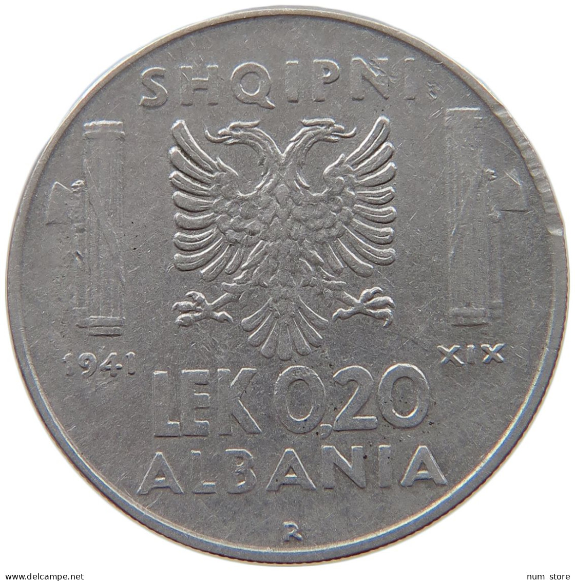 ALBANIA 0.2 LEK 1941  #s014 0179 - Albanië