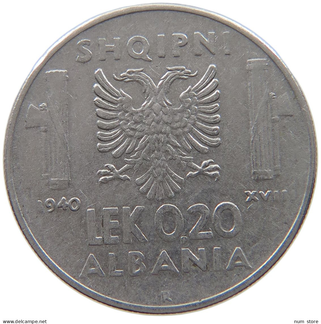 ALBANIA 0,2 LEK 1939  #c020 0143 - Albanië