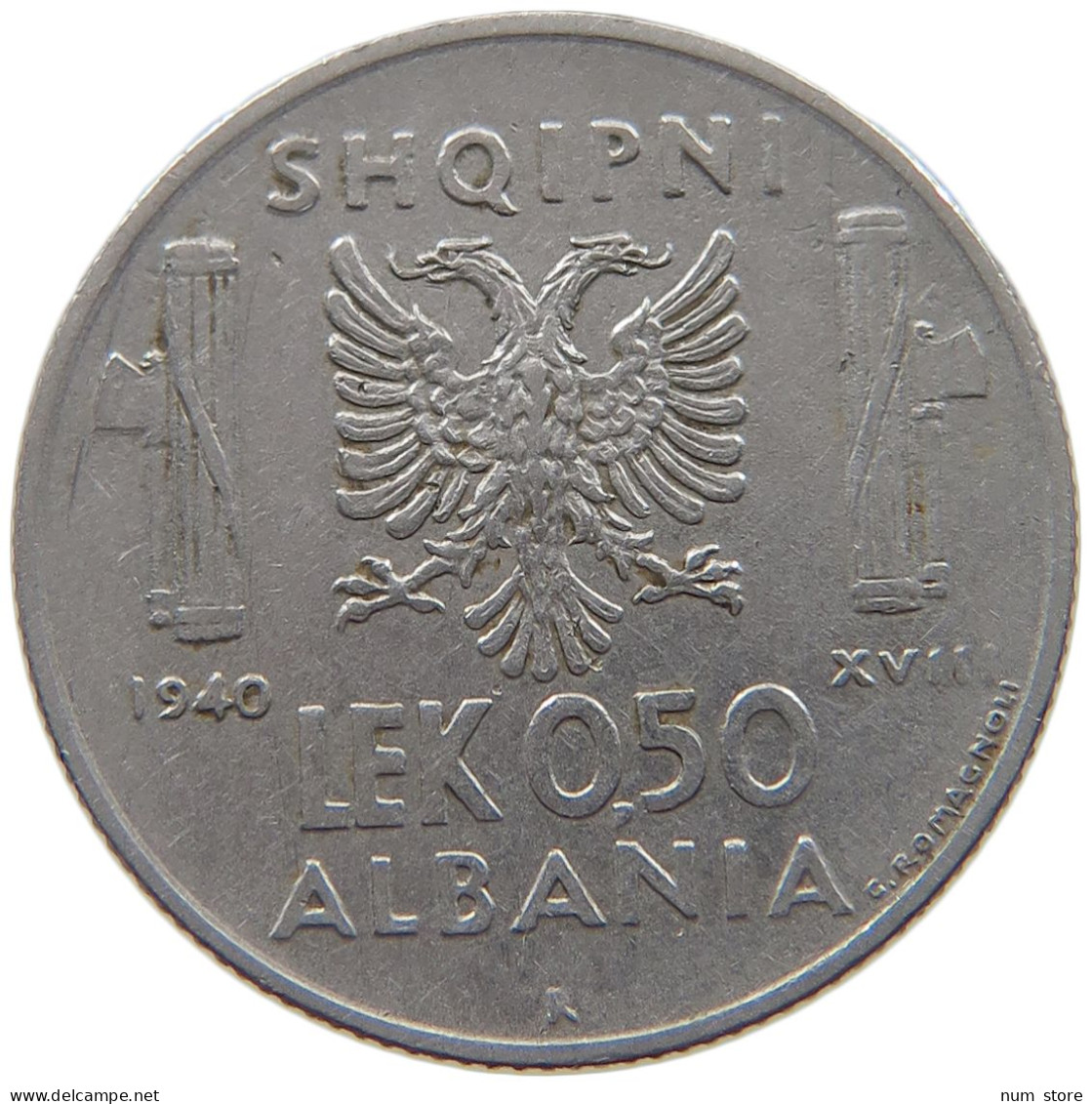 ALBANIA 0,5 LEK 1940  #c036 0537 - Albanie