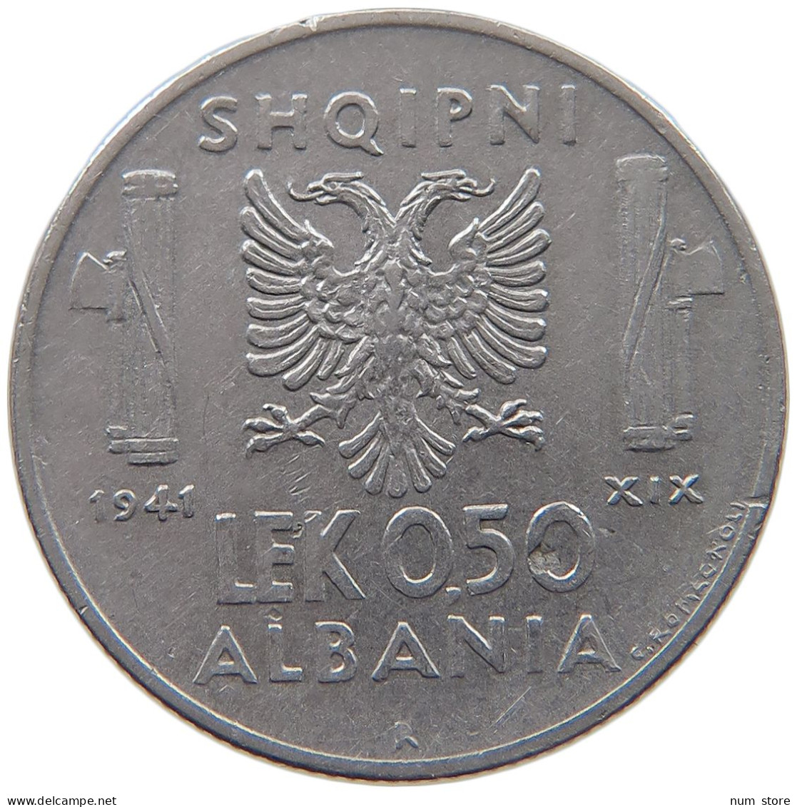 ALBANIA 0,5 LEK 1941  #c020 0037 - Albanië