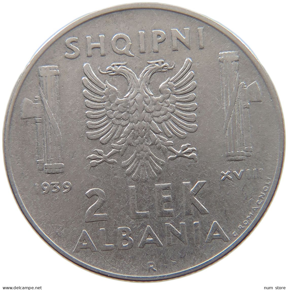 ALBANIA 2 LEK 1939  #c019 0707 - Albanië