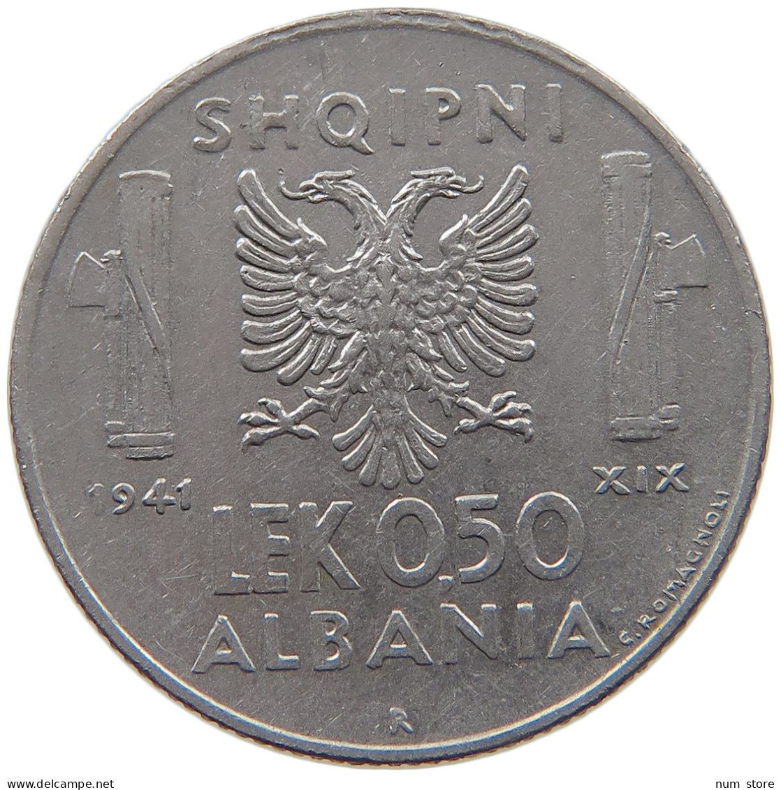 ALBANIA 0,5 LEK 1941  #c020 0039 - Albania