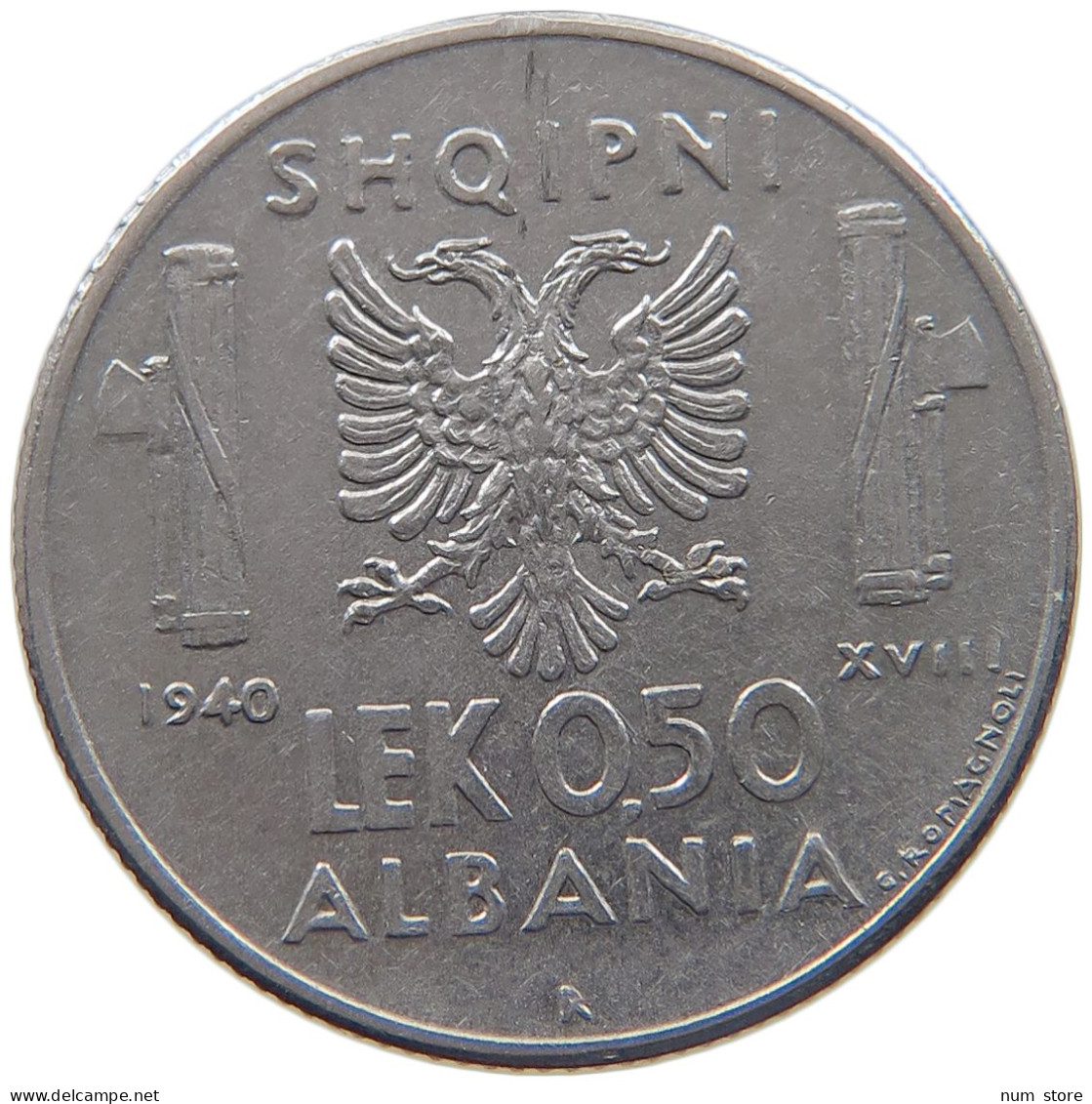 ALBANIA 0,5 LEK 1940  #c020 0035 - Albanië