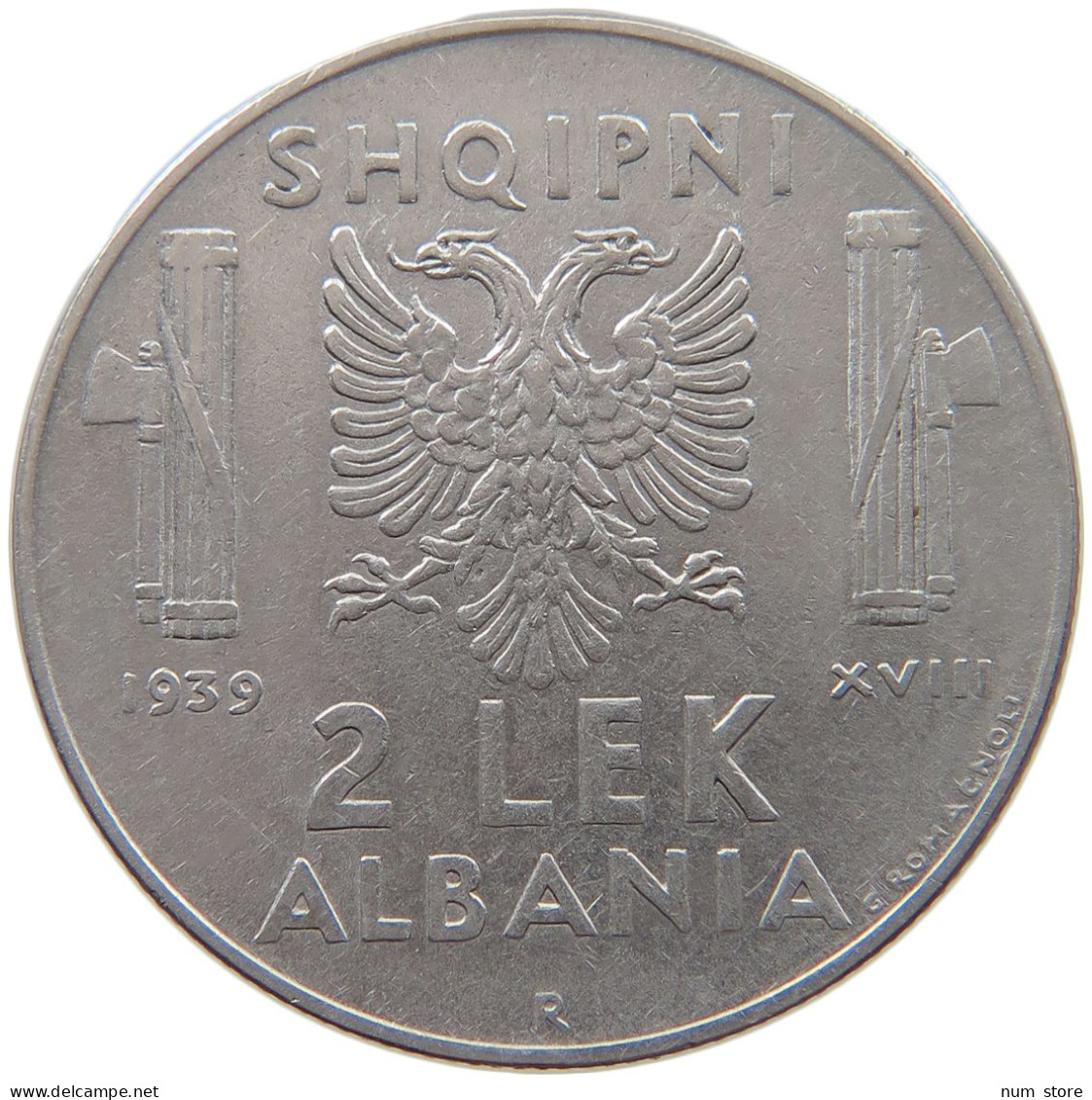 ALBANIA 2 LEK 1939  #c019 0709 - Albanie