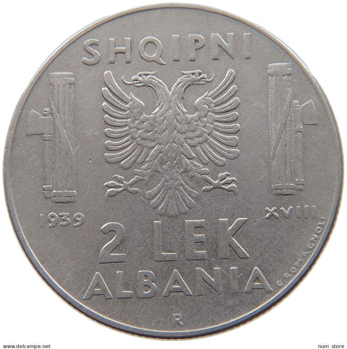 ALBANIA 2 LEK 1939  #c013 0417 - Albanien