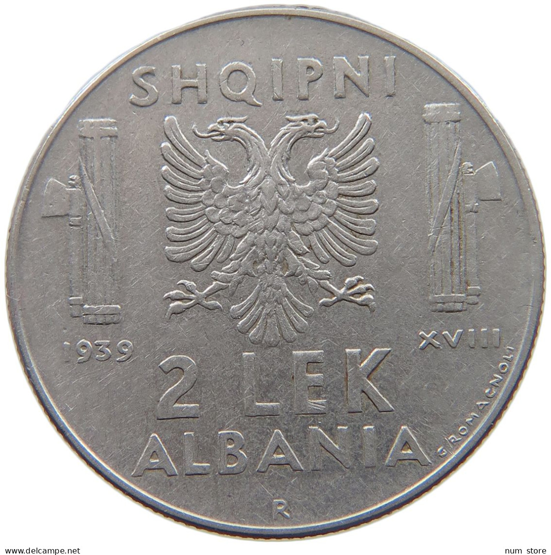 ALBANIA 2 LEK 1939  #c013 0415 - Albanie