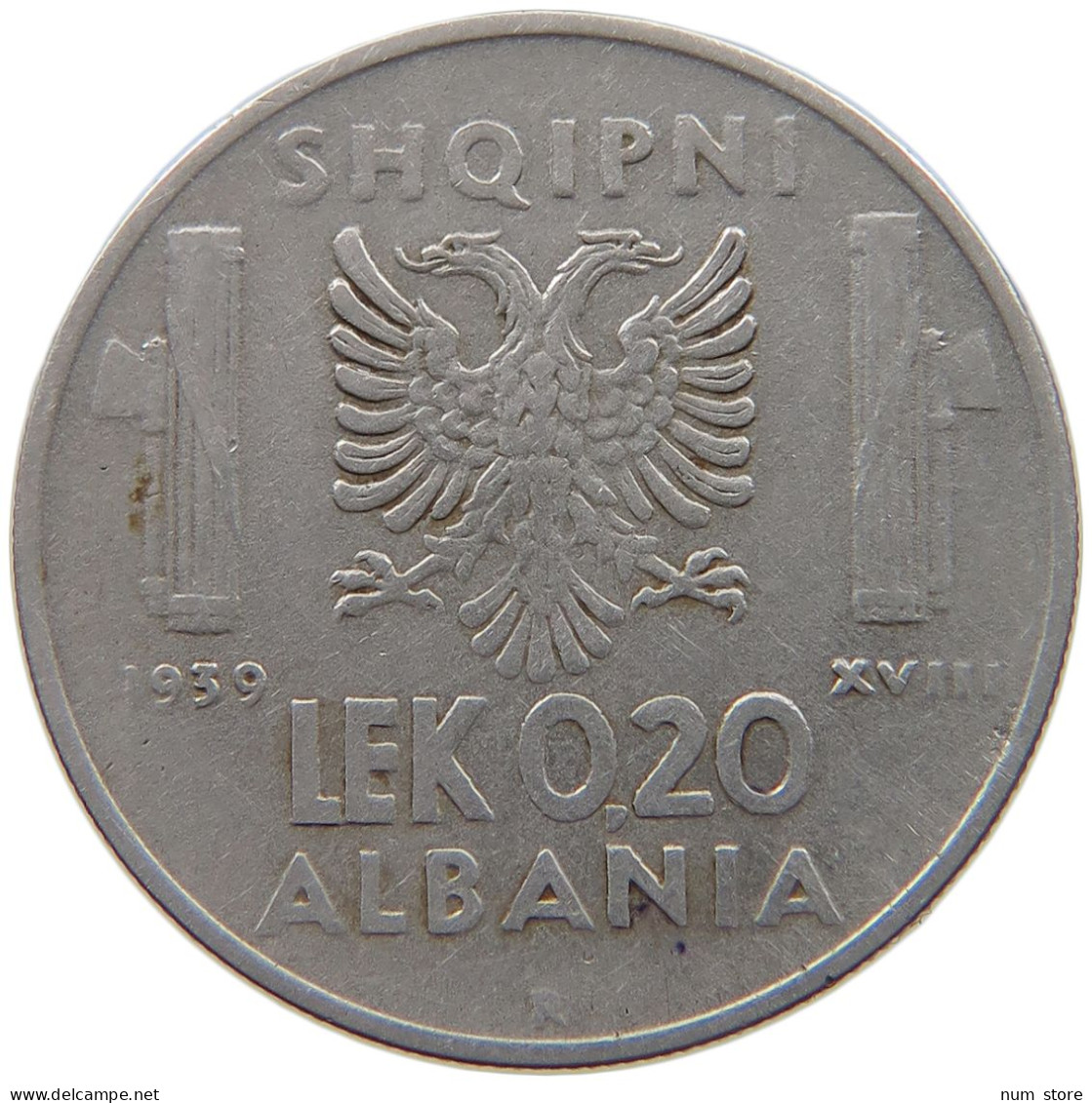 ALBANIA 0.2 LEK 1939  #c006 0355 - Albanië