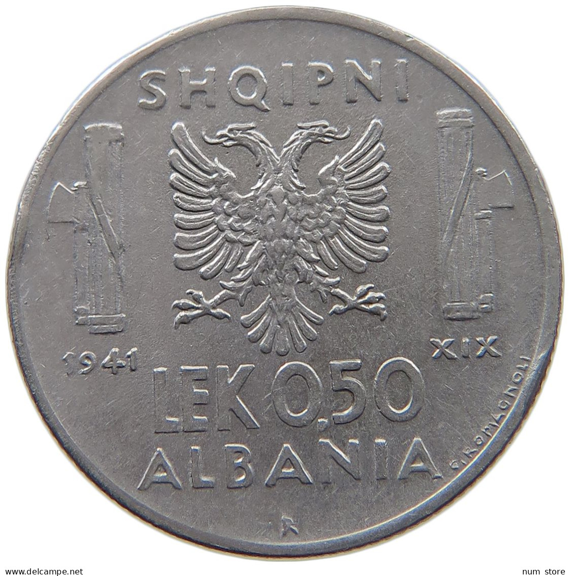 ALBANIA 0,5 LEK 1941  #c006 0419 - Albania