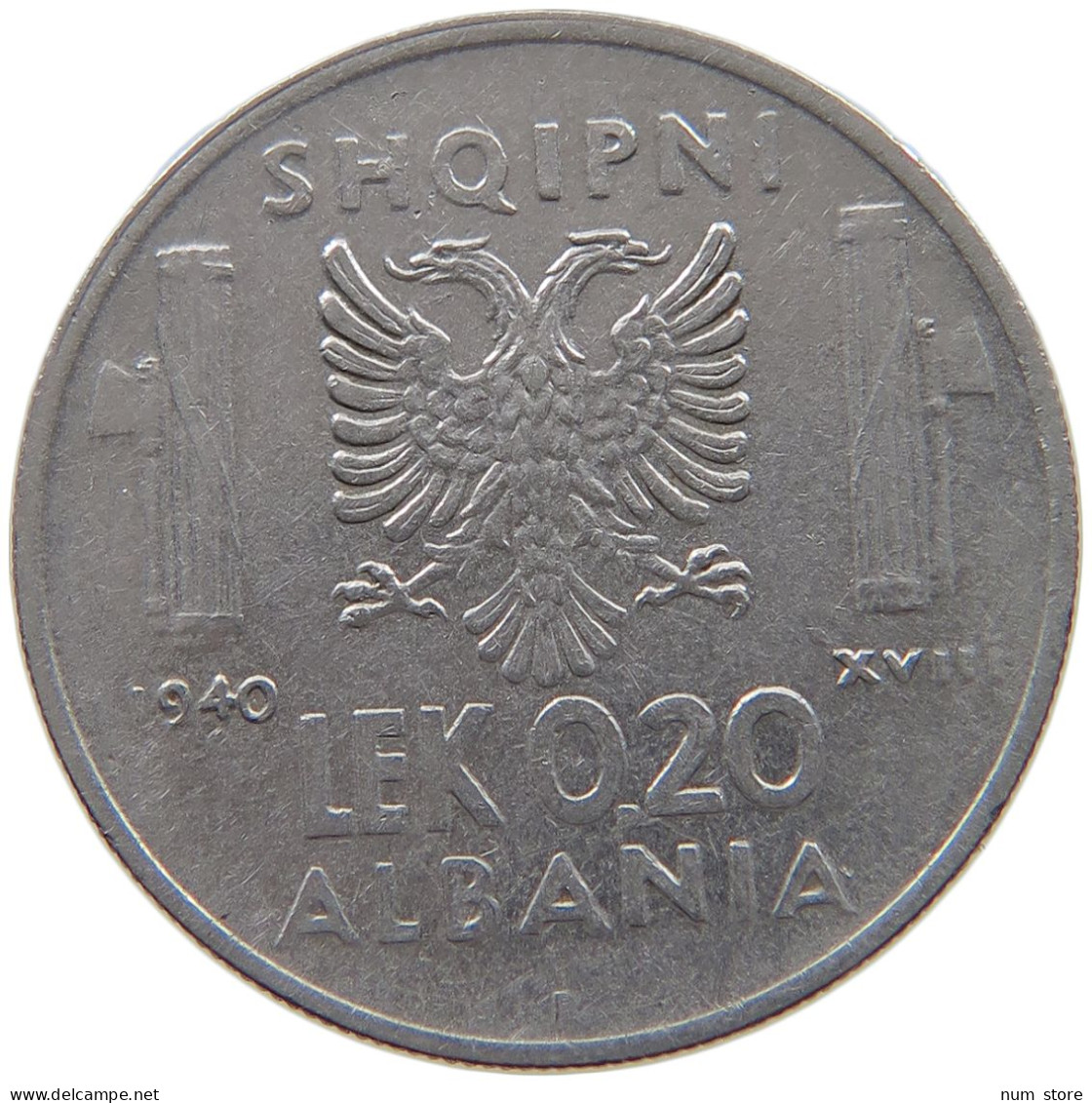 ALBANIA 0.2 LEK 1940  #c006 0341 - Albanië