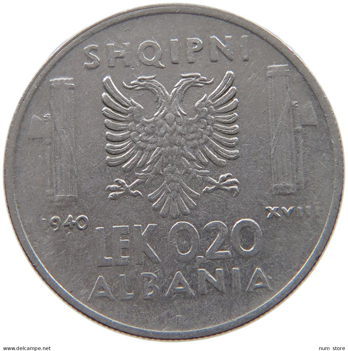 ALBANIA 0.2 LEK 1940  #c006 0341 - Albanie
