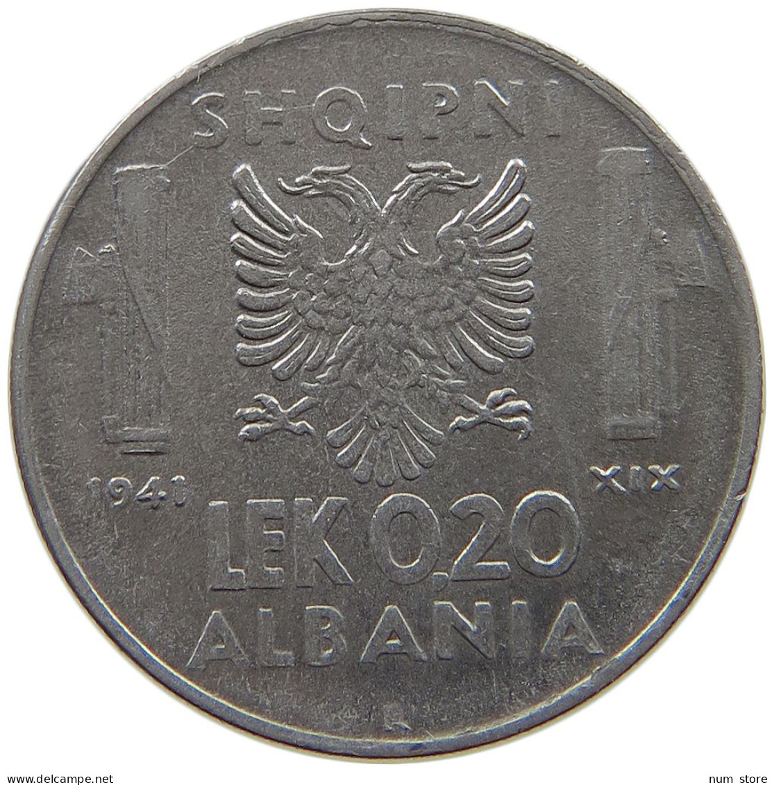 ALBANIA 0,2 LEK 1941  #a090 0033 - Albanië