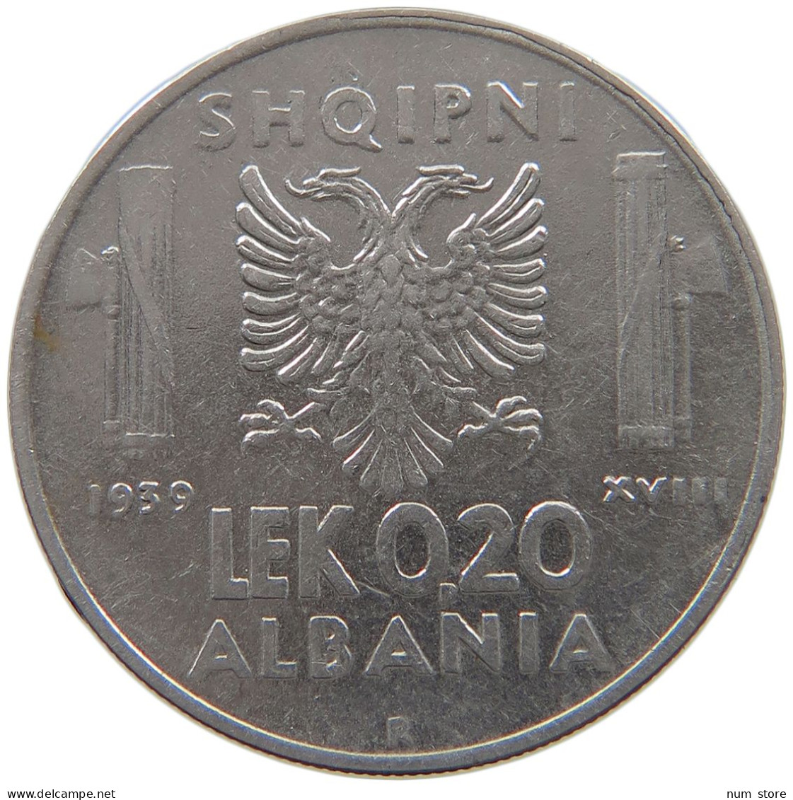 ALBANIA 0.2 LEK 1939  #a080 0251 - Albanien