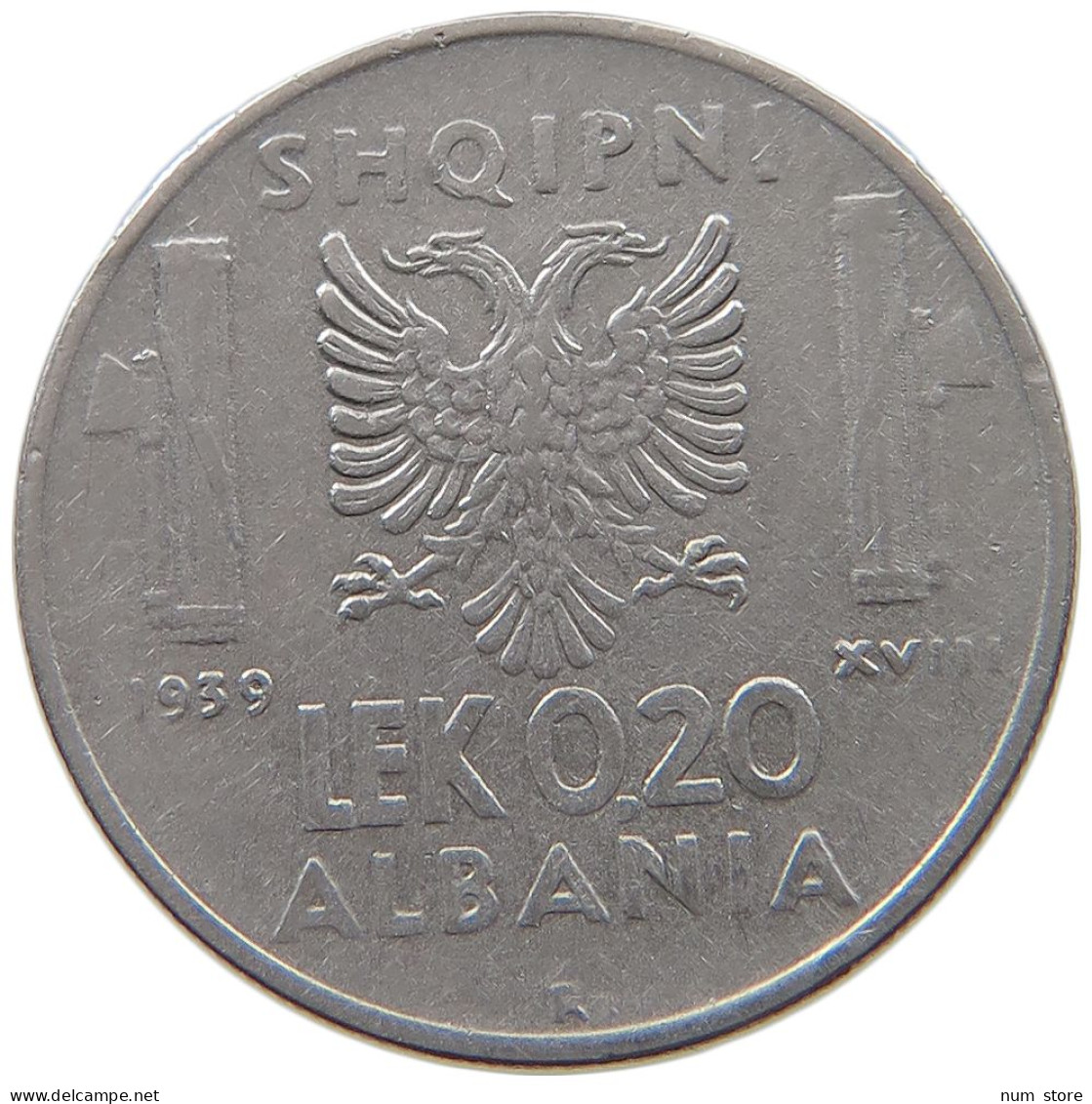 ALBANIA 0,2 LEK 1939  #a034 0723 - Albanië