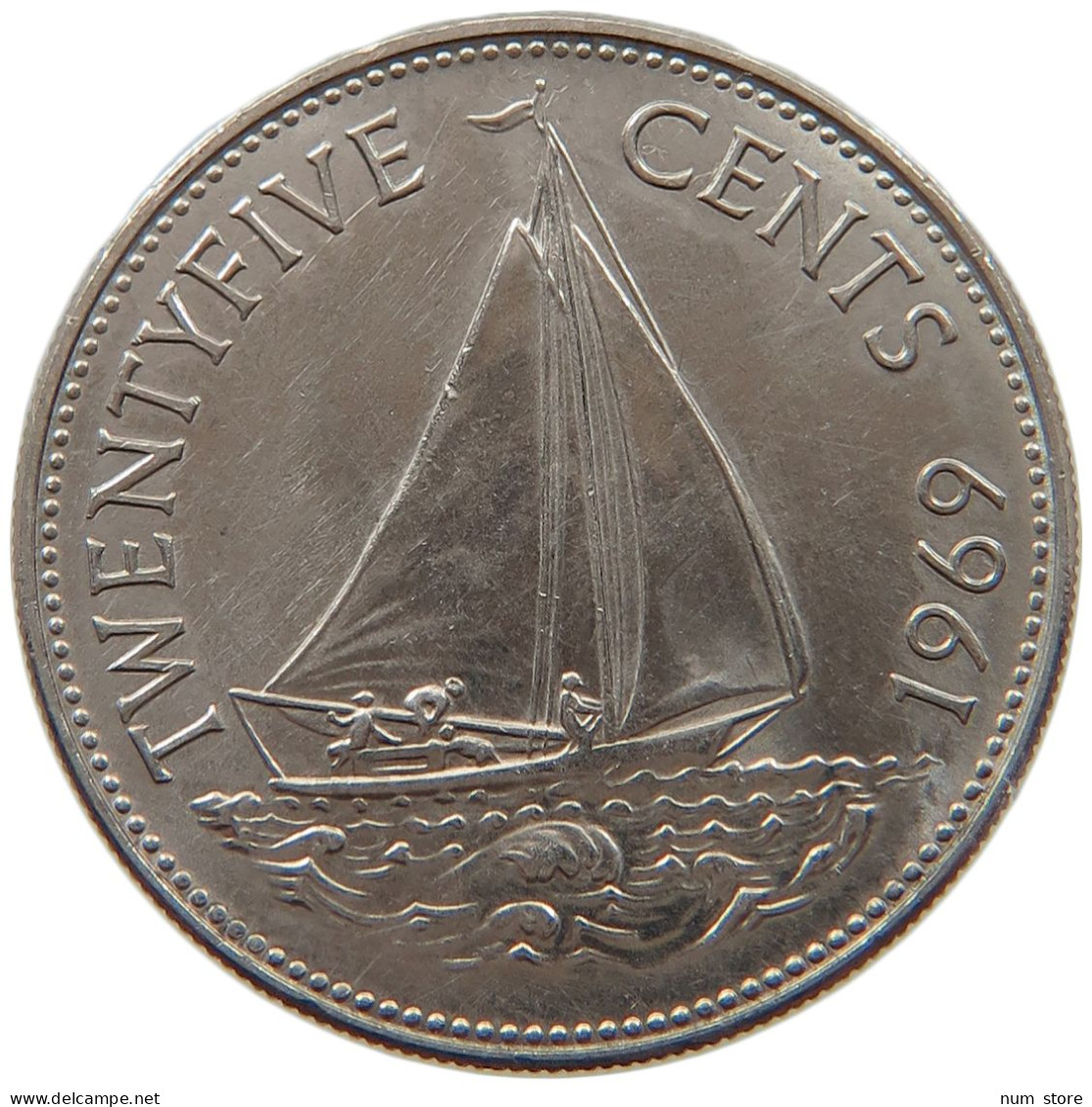 BAHAMAS 25 CENTS 1969 Elizabeth II. (1952-2022) #s021 0049 - Bahamas