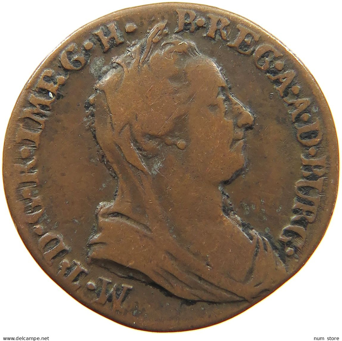 AUSTRIAN NETHERLANDS LIARD 1777 Maria Theresia (1740-1780) #t018 0147 - 1714-1794 Oostenrijkse Nederlanden