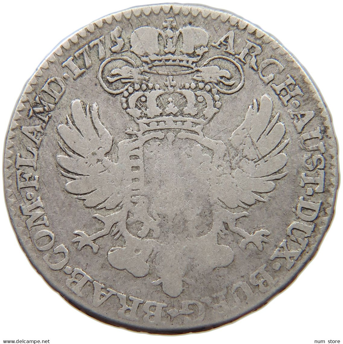 AUSTRIAN NETHERLANDS 1/2 KRONENTALER 1775 Maria Theresia (1740-1780) #c049 0335 - 1714-1794 Austrian Netherlands