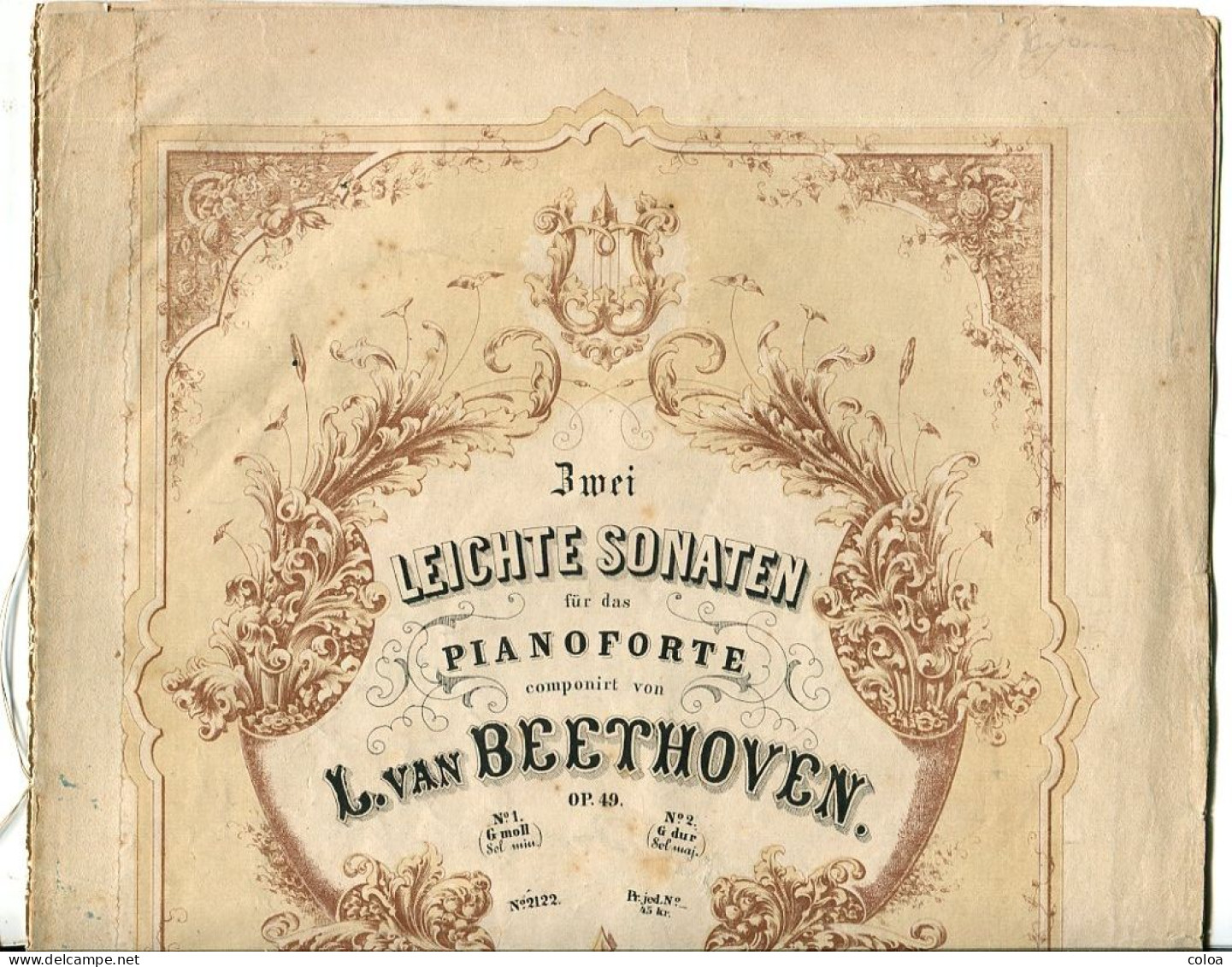 Partition Beethoven Zwei Leichte Sonaten Für Piano Forte - A-C