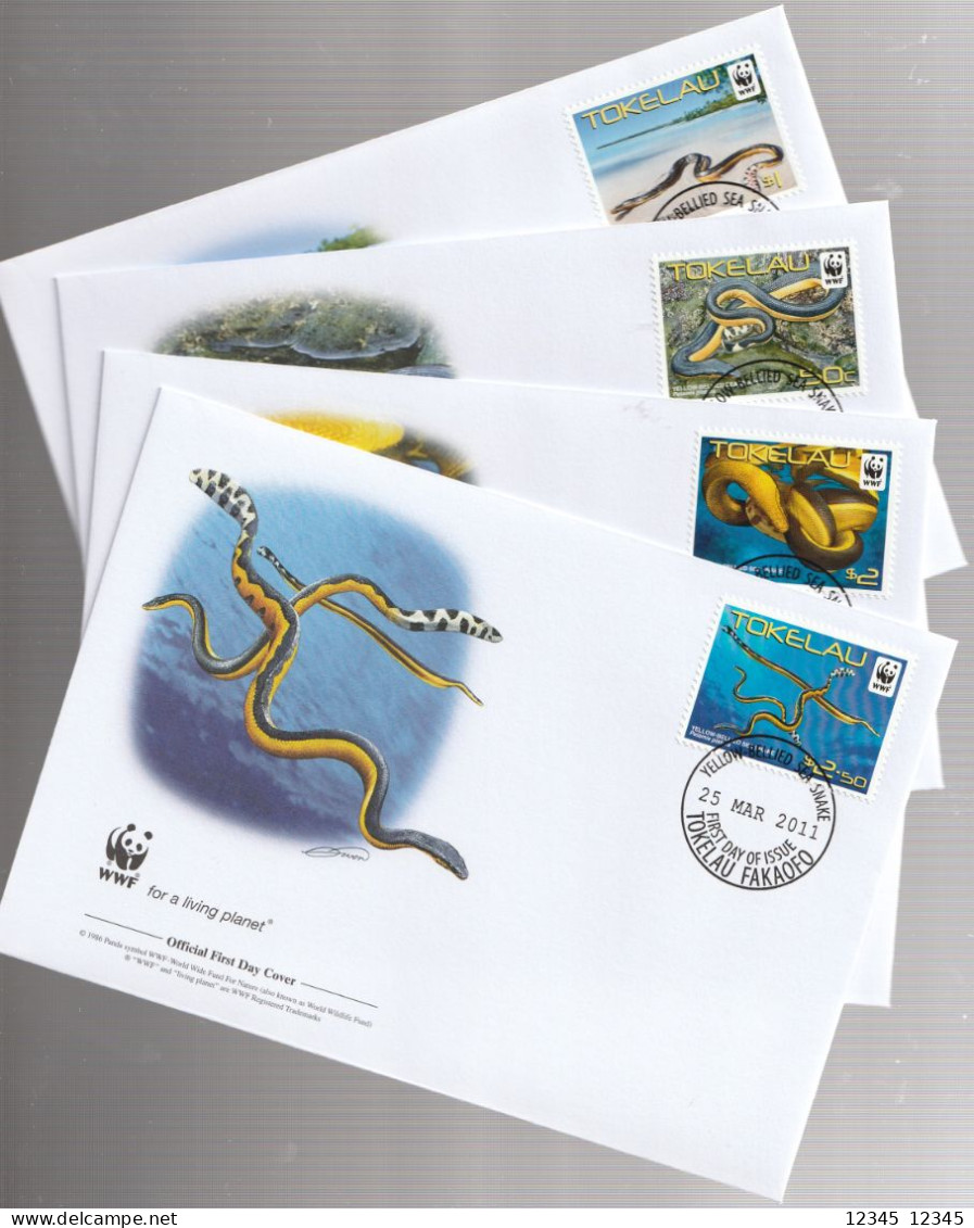 Tokelau 2011, FDC, WWF, Hydrophis Platurus - Tokelau