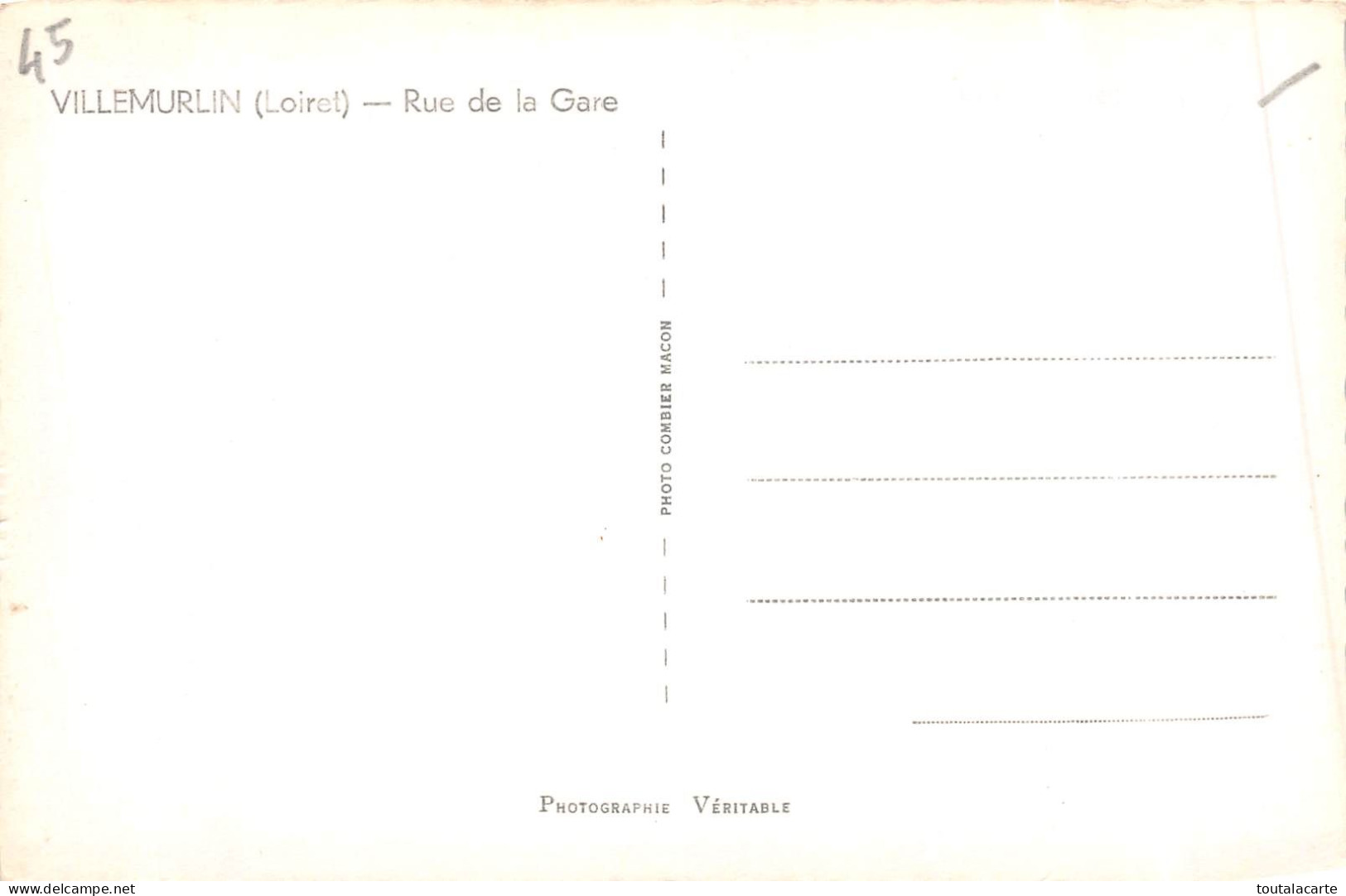 CPSM 45 VILLEMURLIN RUE DE LA GARE  Petit Format - Altri & Non Classificati